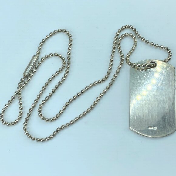 Gucci Dog Tag Pendant Necklace Sterling Silver 925 Made in Italy 22" 31g JR297 - Picture 4 of 9